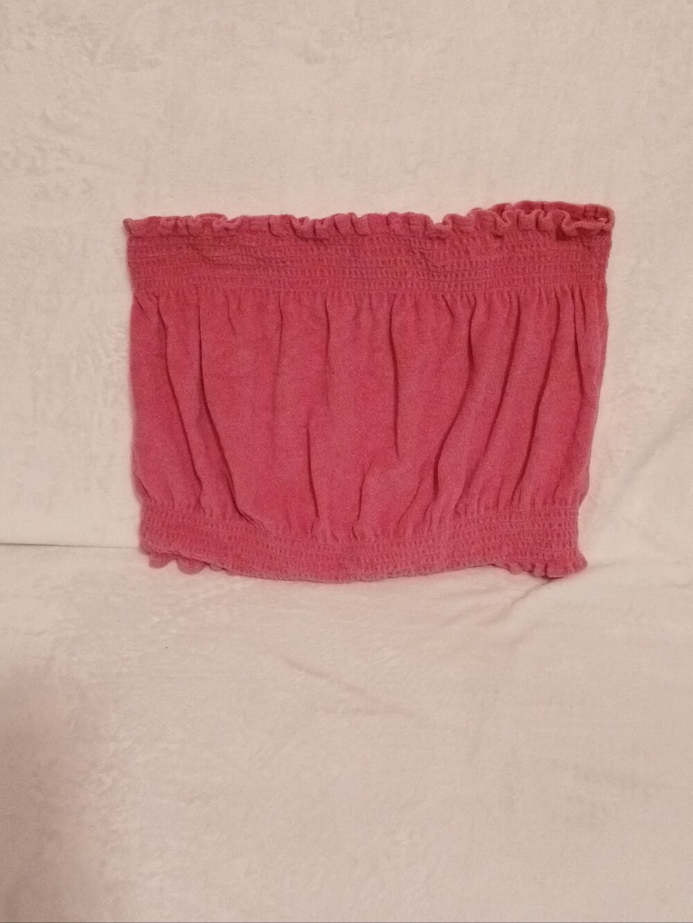 Granada New York Pink Terry Cloth Strapless Tube Top Size M-XL Vintage Resort